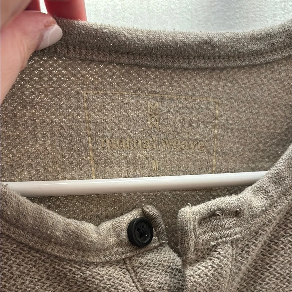 Mutual Weave Men's Beige Sweater - Picture 2 of 4